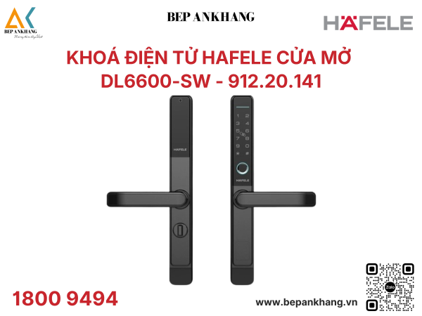 Khoá điện tử hafele DL6600-SW Cửa mở 912.20.141